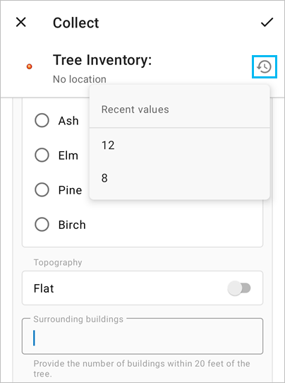 Zuletzt verwendete Werte Zuletzt verwendete Werte