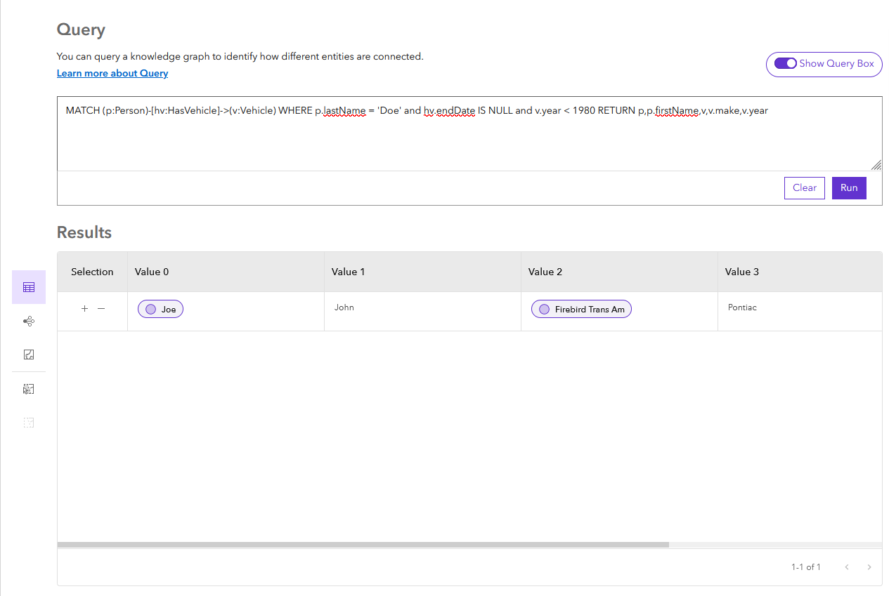 Die Eigenschaften der Ursprungsentität, der Beziehung und der Zielentität werden berücksichtigt, um bestimmte Ergebnisse zu erhalten. Die Eigenschaften der Ursprungsentität, der Beziehung und der Zielentität werden berücksichtigt, um bestimmte Ergebnisse zu erhalten.