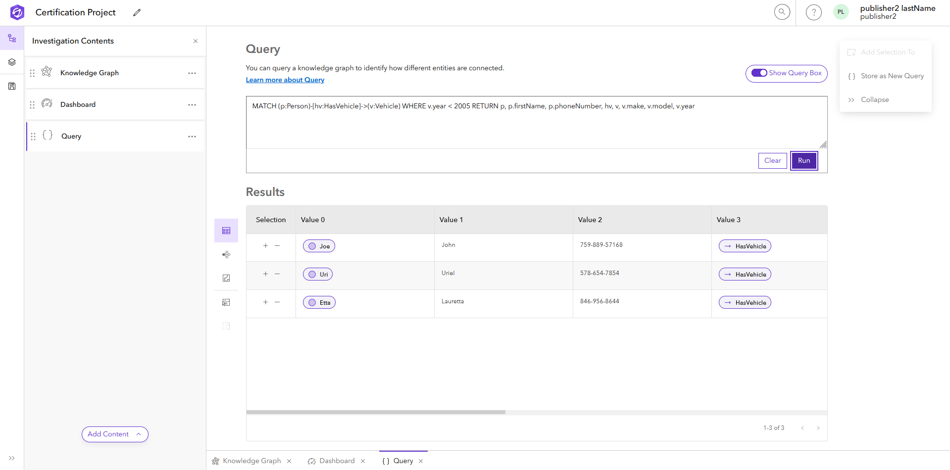 Abfrageergebnisse Abfrageergebnisse