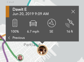 Details des letzten bekannten Standorts eines mobilen Nutzers Details des letzten bekannten Standorts eines mobilen Nutzers