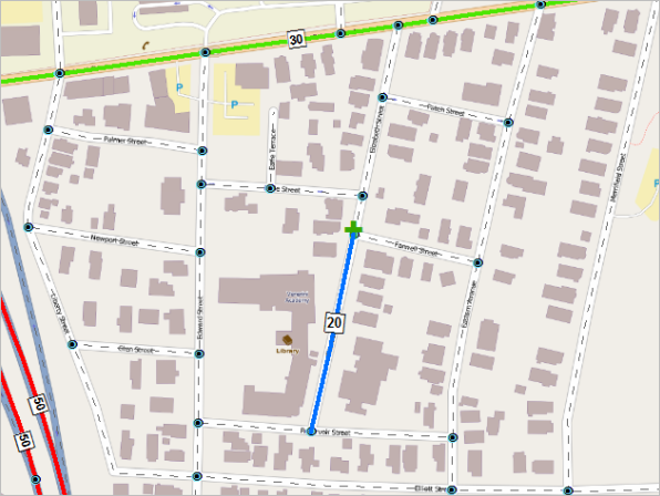 Grünes Plussymbol an der Endmesswertposition
